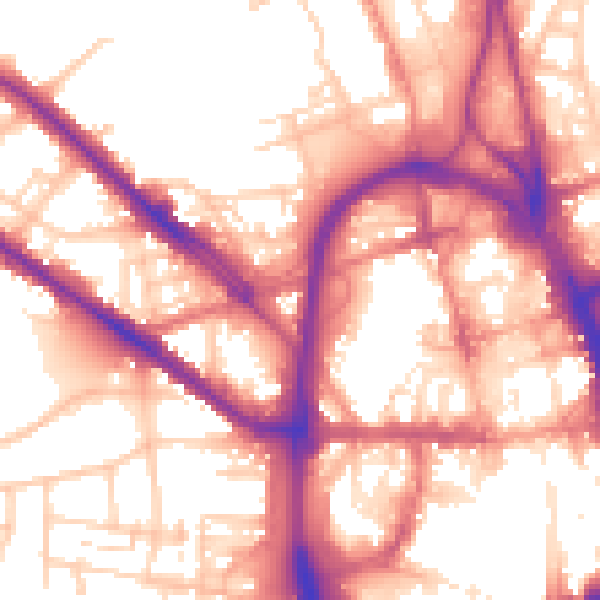 Daytime road noise heatmap for HD1 5JL