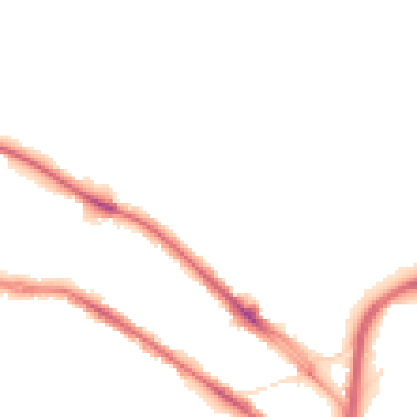 Night-time road noise heatmap for HD1 5NF