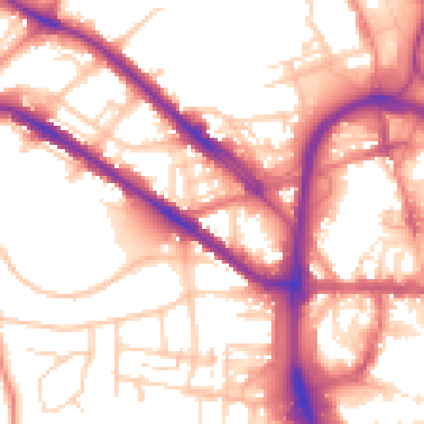 Daytime road noise heatmap for HD1 5PS