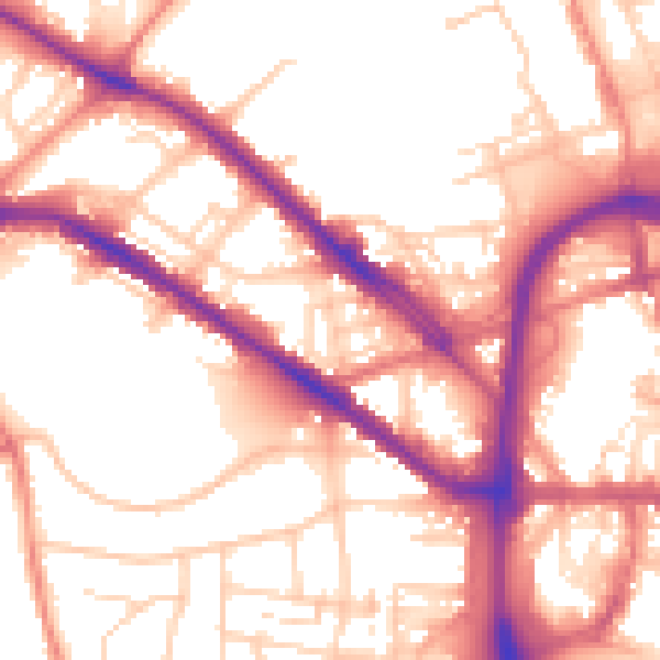 Daytime road noise heatmap for HD1 5PX
