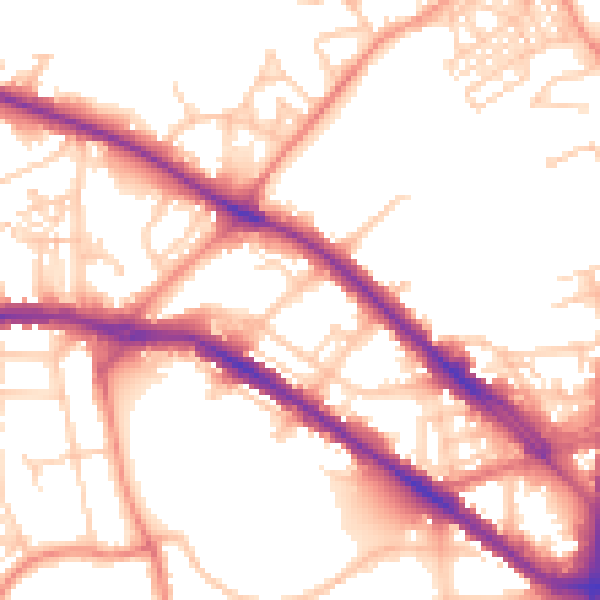 Daytime road noise heatmap for HD1 5QH