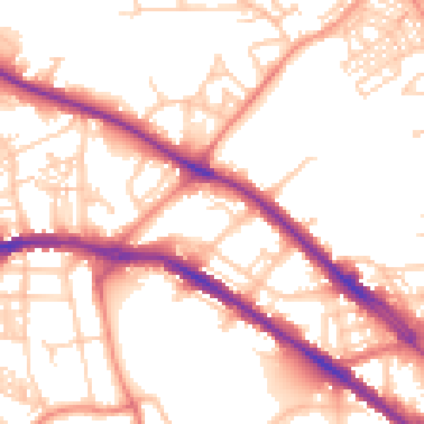 Daytime road noise heatmap for HD1 5QJ