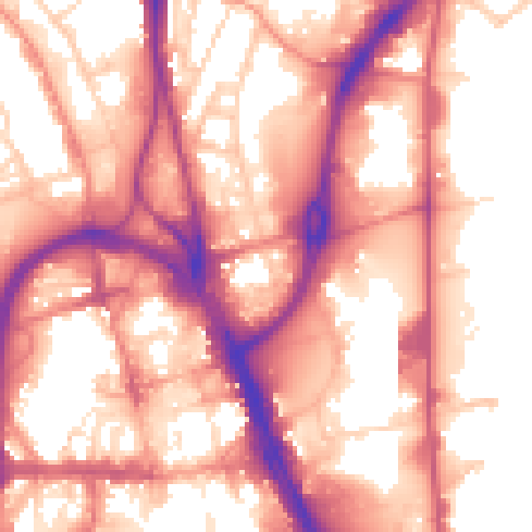 Daytime road noise heatmap for HD1 6AY