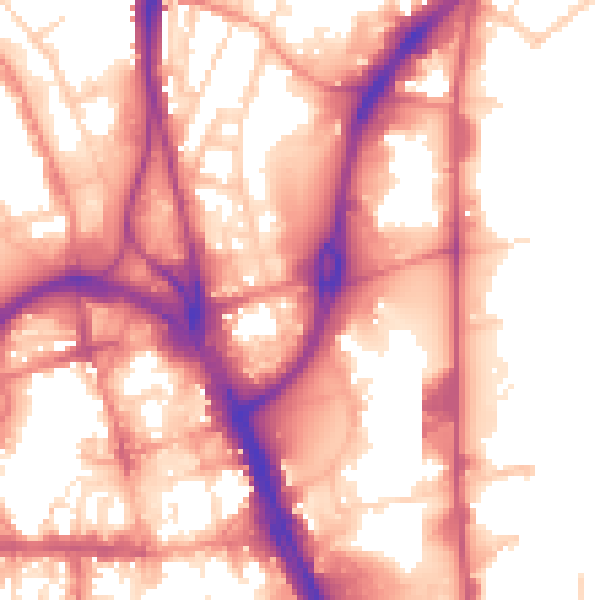 Daytime road noise heatmap for HD1 6BA