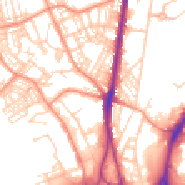 Daytime road noise heatmap for HD1 6EB