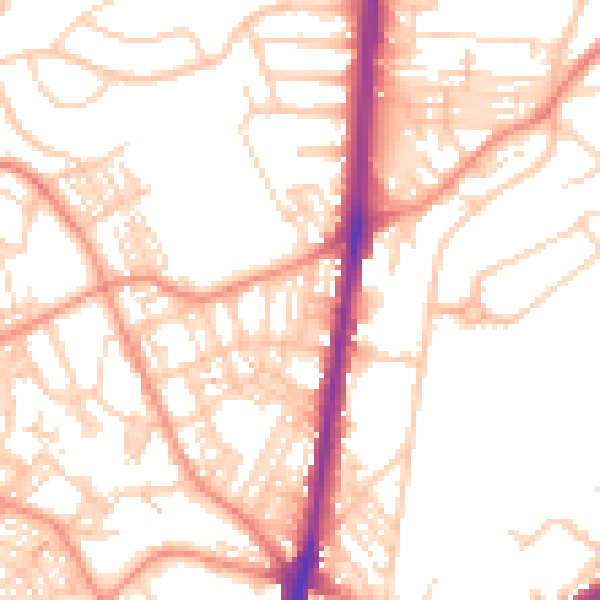 Daytime road noise heatmap for HD1 6EU