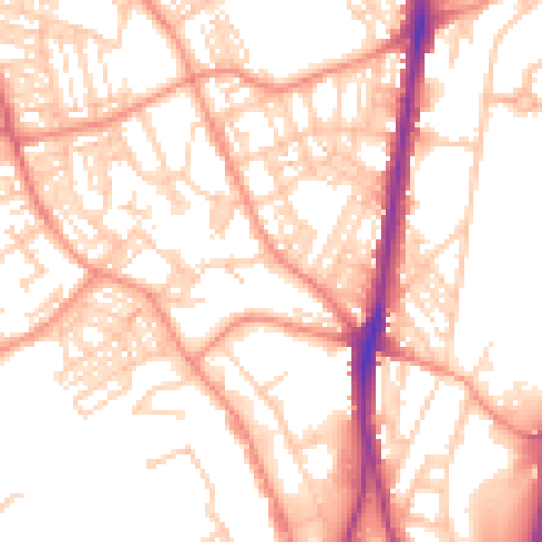 Daytime road noise heatmap for HD1 6HP