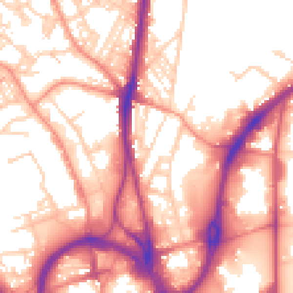 Daytime road noise heatmap for HD1 6JA