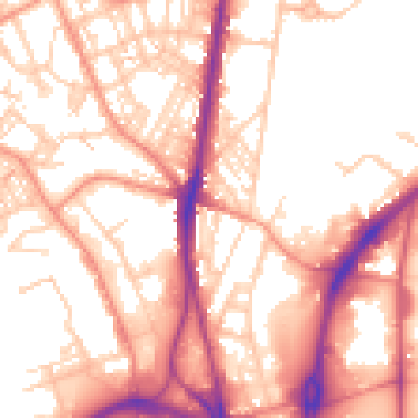 Daytime road noise heatmap for HD1 6JF