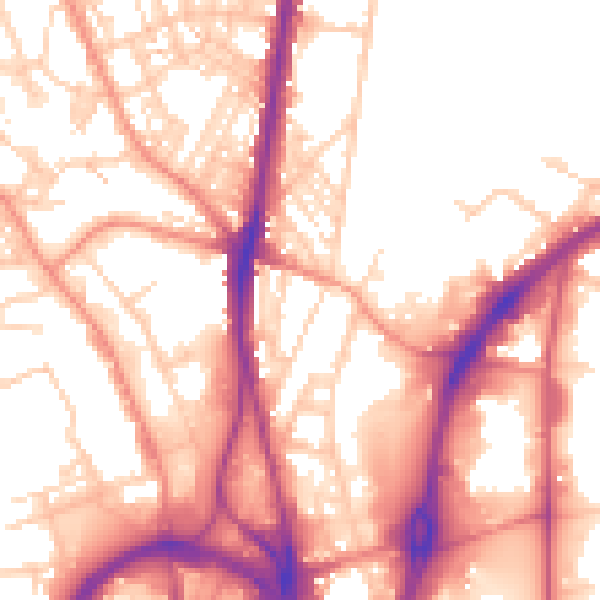 Daytime road noise heatmap for HD1 6JN
