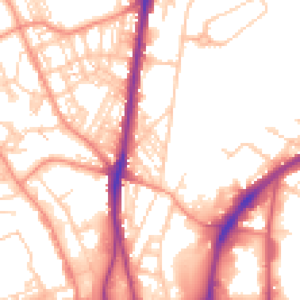Daytime road noise heatmap for HD1 6JX