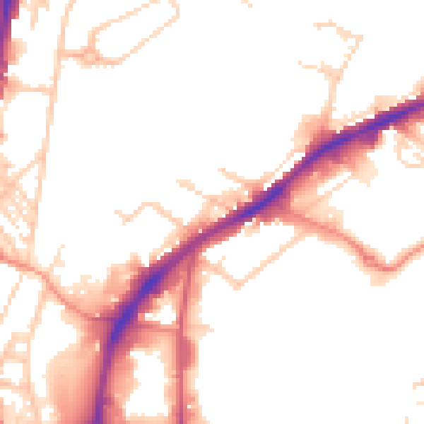 Daytime road noise heatmap for HD1 6NX