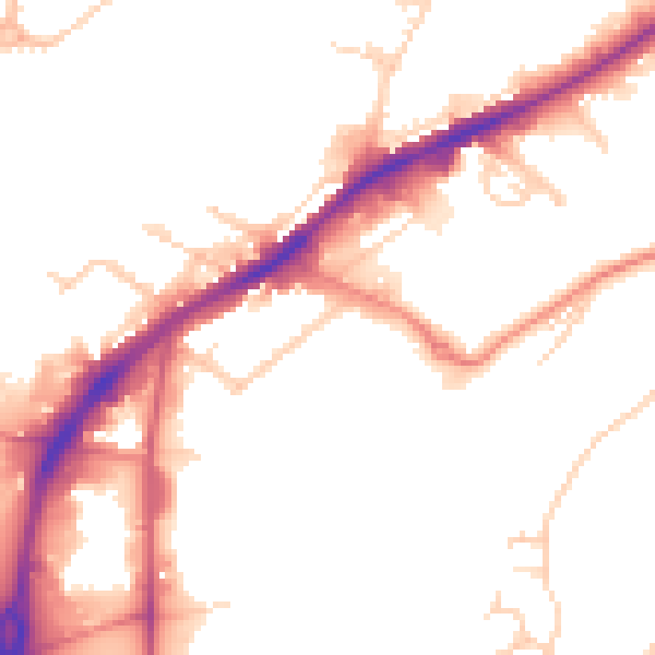 Daytime road noise heatmap for HD1 6PJ