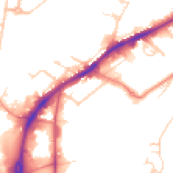 Daytime road noise heatmap for HD1 6PL