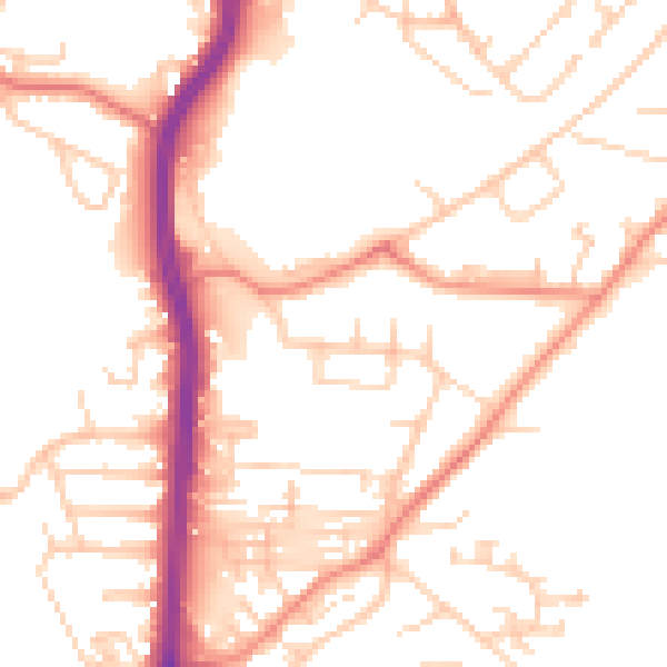Daytime road noise heatmap for HD2 1DA