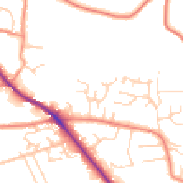 Daytime road noise heatmap for HD2 2AT
