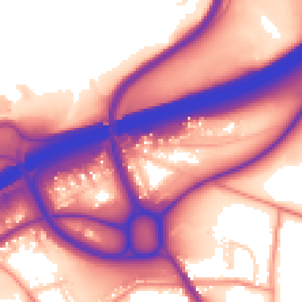 Daytime road noise heatmap for HD2 2EA