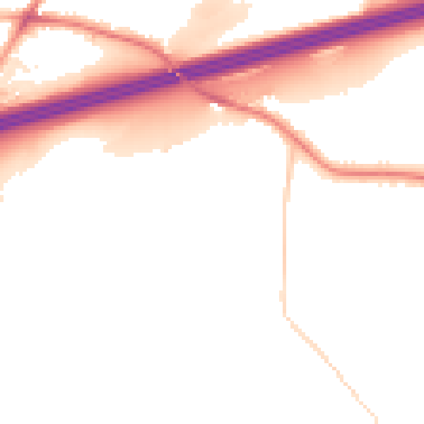 Night-time road noise heatmap for HD2 2GN