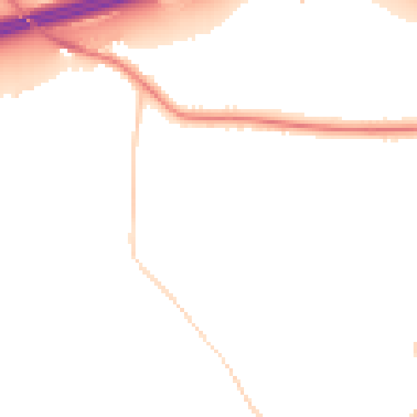 Night-time road noise heatmap for HD2 2HG