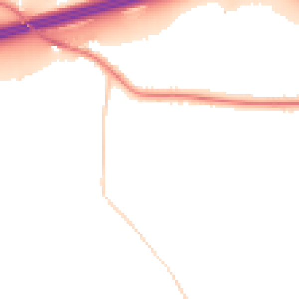 Night-time road noise heatmap for HD2 2HQ