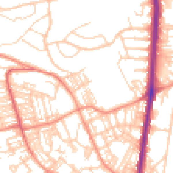 Daytime road noise heatmap for HD2 2PA