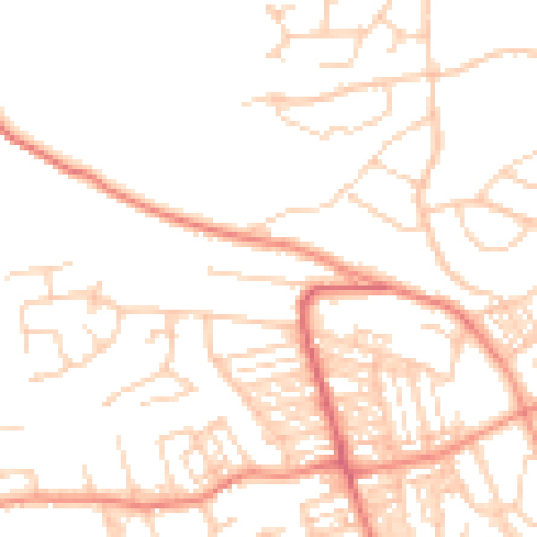 Daytime road noise heatmap for HD2 2SJ