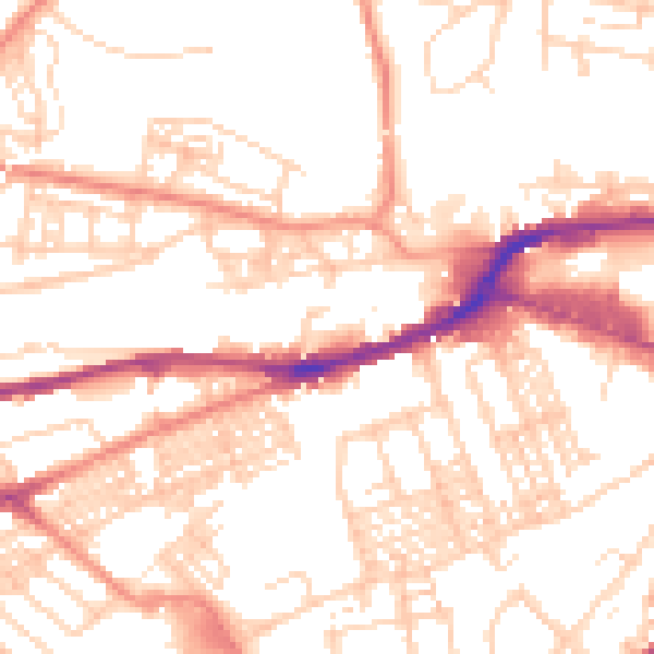 Daytime road noise heatmap for HD4 5AD