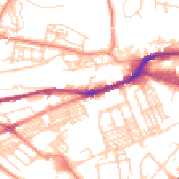 Daytime road noise heatmap for HD4 5AE
