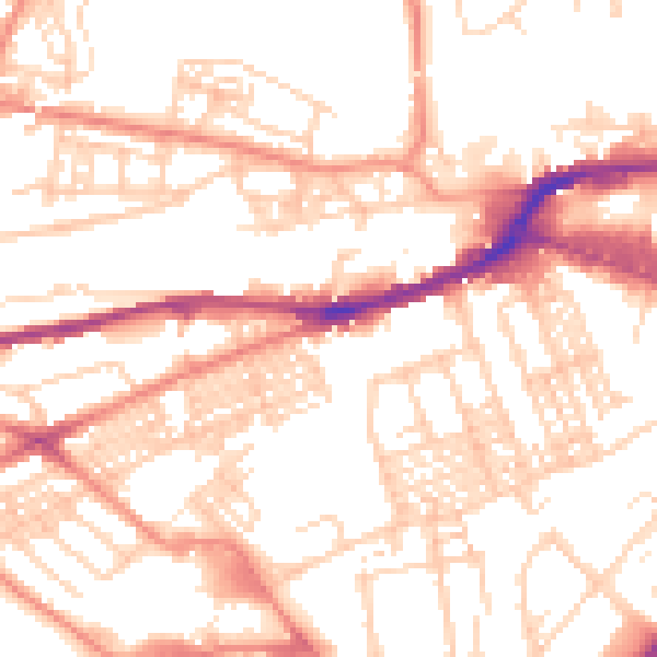 Daytime road noise heatmap for HD4 5AG