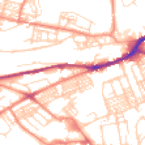 Daytime road noise heatmap for HD4 5AJ