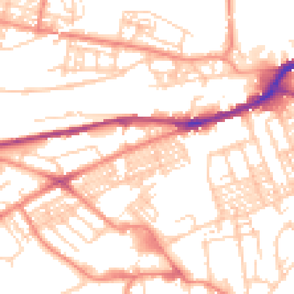 Daytime road noise heatmap for HD4 5AQ