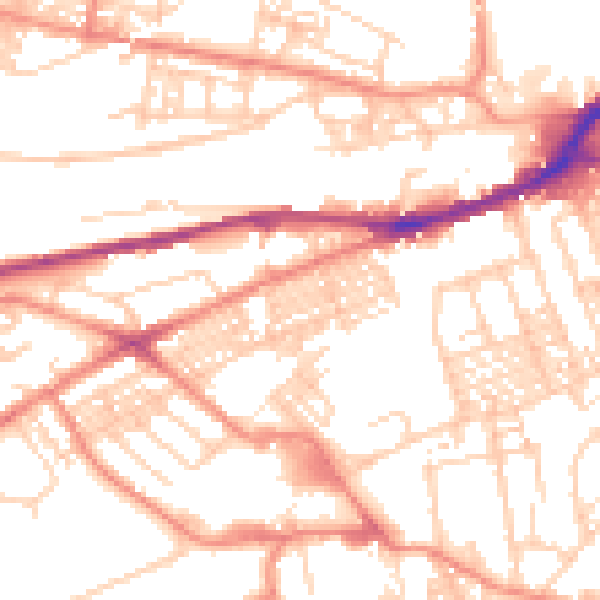 Daytime road noise heatmap for HD4 5AS