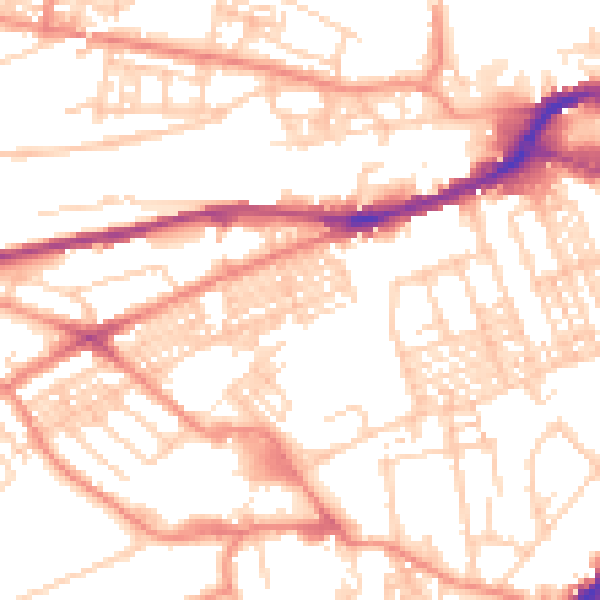 Daytime road noise heatmap for HD4 5AT