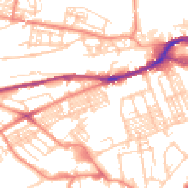 Daytime road noise heatmap for HD4 5AU