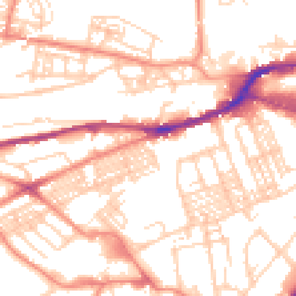 Daytime road noise heatmap for HD4 5AX