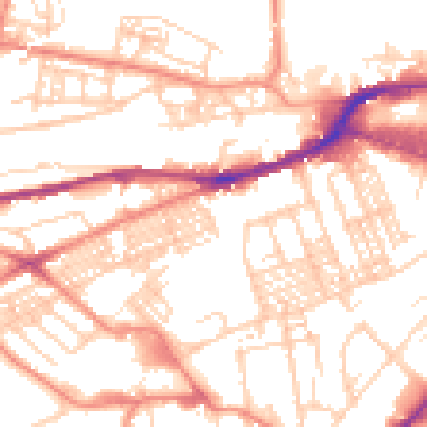 Daytime road noise heatmap for HD4 5AY