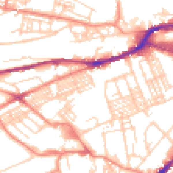 Daytime road noise heatmap for HD4 5BB