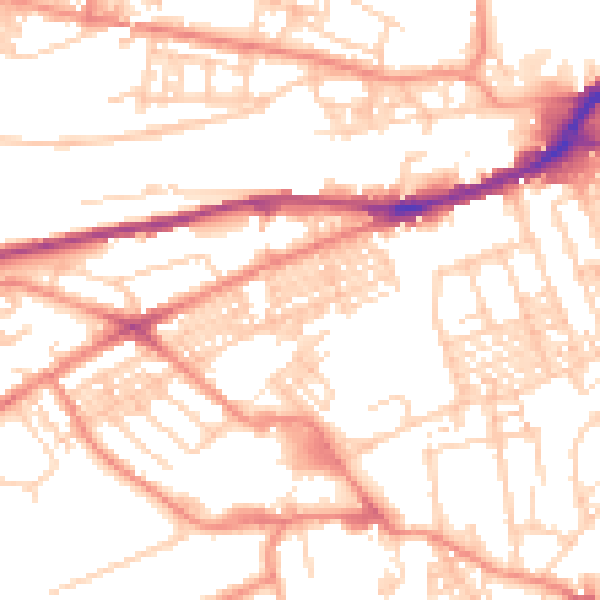 Daytime road noise heatmap for HD4 5BD