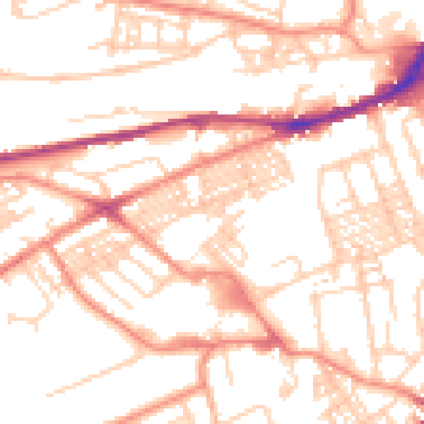 Daytime road noise heatmap for HD4 5BE