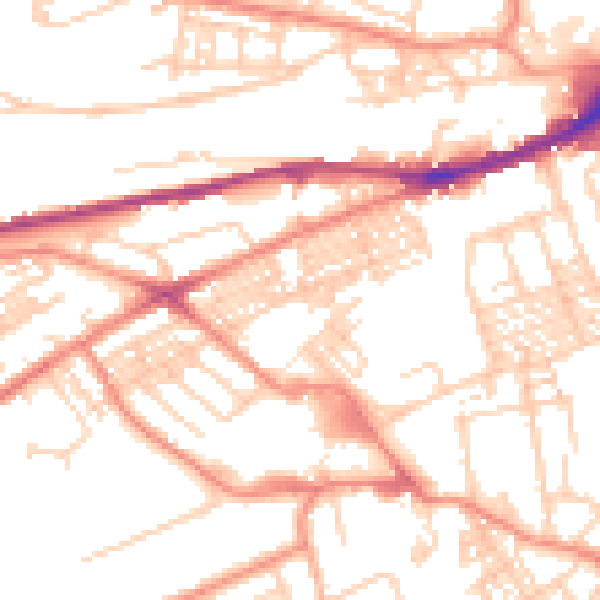 Daytime road noise heatmap for HD4 5BG