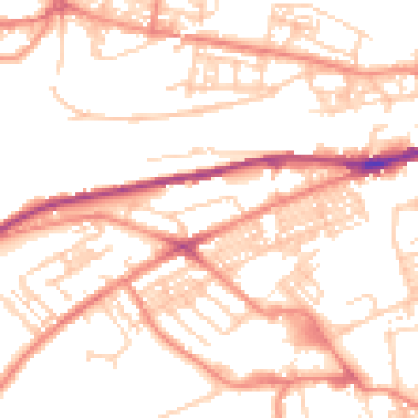 Daytime road noise heatmap for HD4 5BH