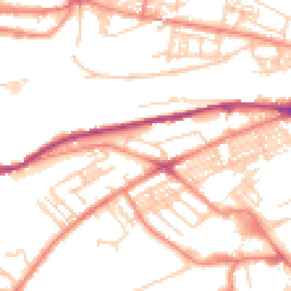 Daytime road noise heatmap for HD4 5BJ