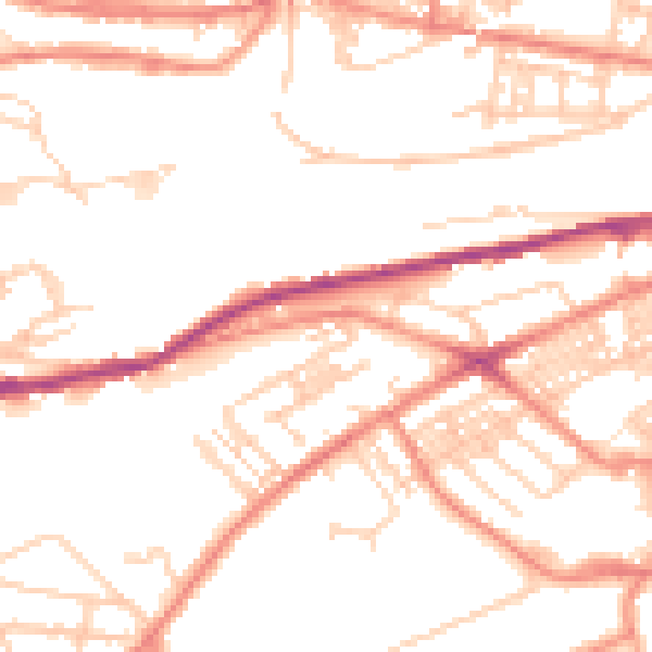 Daytime road noise heatmap for HD4 5BL