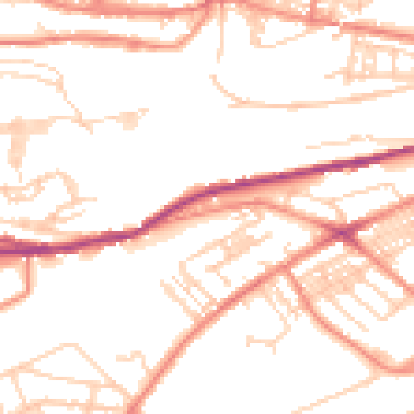 Daytime road noise heatmap for HD4 5BN