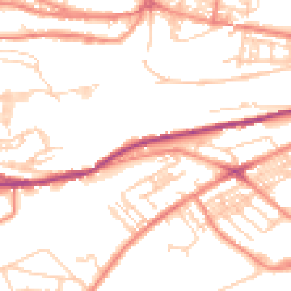 Daytime road noise heatmap for HD4 5BP