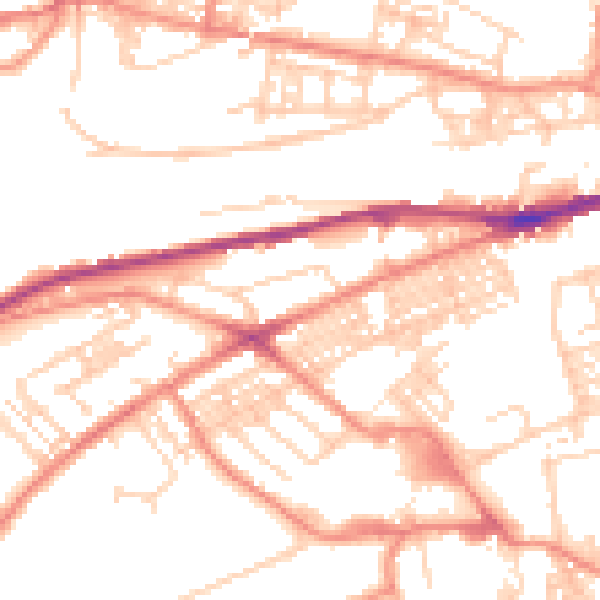 Daytime road noise heatmap for HD4 5BQ