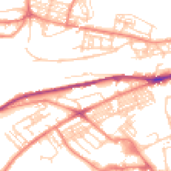 Daytime road noise heatmap for HD4 5BR