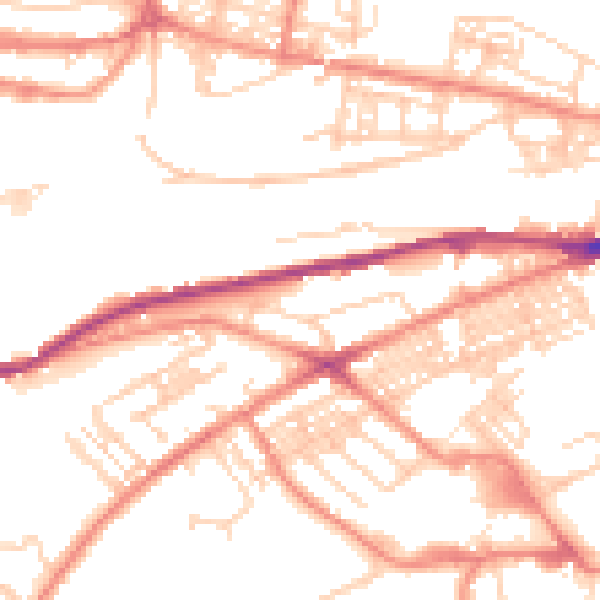 Daytime road noise heatmap for HD4 5BU