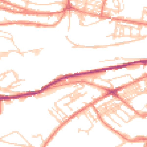 Daytime road noise heatmap for HD4 5BW