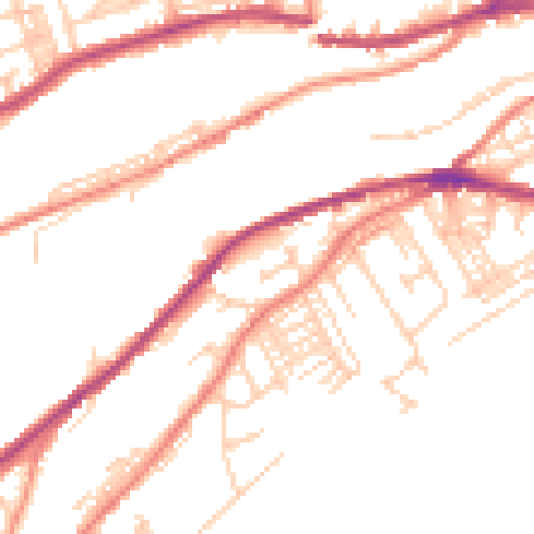 Daytime road noise heatmap for HD4 5BX